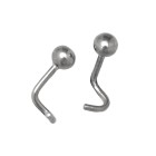 Curved nose stud in 1.0mm thickness with a 3.8mm ball