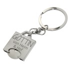 Key fob with a shopping cart chip and your desired engraving