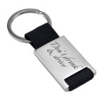 Rectangular key ring with nylon and metal and your desired engraving