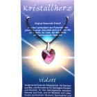Swarovski crystal heart purple with a cord chain
