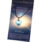 Swarovski crystal heart light blue with a cord chain