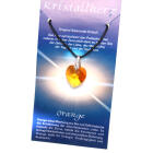 Swarovski crystal heart orange with a cord chain