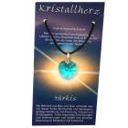 Swarovski crystal heart turquoise with a cord chain
