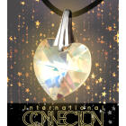 Swarovski crystal heart turquoise with a cord chain