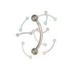 Mini standard titanium banana 1.0 and 1.2mm thickness without stone in different lengths