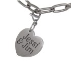 Heart-shaped charm pendant for charm bracelets with individual engraving