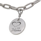 Round charm pendant for a charm bracelet with your individual engraving