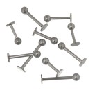 Micro-Labret lip studs made of surgical steel 1.0 and 1.2mm thick and different lengths