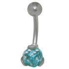 Belly button piercing made of 952 sterling silver with cube design