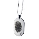 Pendant identification tag with your fingerprint and name engraving