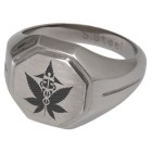 Signet ring made of stainless steel with an octagonal engraving area and your desired engraving