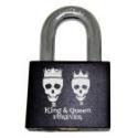 Love lock black made of aluminum 50mm with your individual engraving