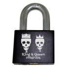 Love lock black made of aluminum 50mm with your individual engraving