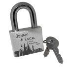 Love lock silver made of aluminum 50mm with your individual engraving