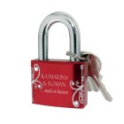 Love lock 50mm with crystals and individual engraving