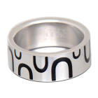 Stainless steel ring 8mm wide with black epoxy loops
