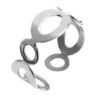 Steel ring with ovals and circles
