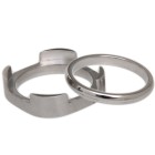 Steel ring, 2 parts, matt and polished