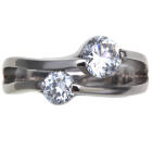 Steel ring with two zirconias 500