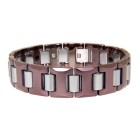 Tungsten Bracelet Two Tone Rust And Silver Length 17.4cm / 18.6cm / 19.8cm / 21cm