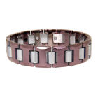 Tungsten Bracelet Two Tone Rust And Silver Length 17.4cm / 18.6cm / 19.8cm / 21cm