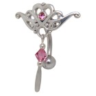 Belly button piercing 1.6x10mm with romantic motif color selectable