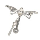 Belly button piercing 1.6x10mm with stylized butterfly motif color selectable