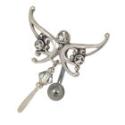 Belly button piercing 1.6x10mm with intricate butterfly motif color choices