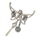 Belly button piercing 1.6x10mm with intricate butterfly motif color choices