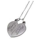 Partner pendant made of stainless steel, 2 parts in the shape of a heart with your own engraving, separable