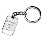 Rectangular key ring made of stainless steel with your desired engraving, octagonal
