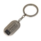 Rectangular key ring made of stainless steel with your desired engraving, style identification tag, matted