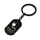 Rectangular key ring made of stainless steel with your desired engraving, style identification tag, black