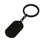Rectangular key ring made of stainless steel with your desired engraving, style identification tag, black