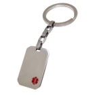 Emergency key fob made of stainless steel, shiny, 23x38mm