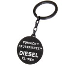 Round key ring made of stainless steel, black coated, with your desired engraving