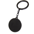 Round key ring made of stainless steel, black coated, with your desired engraving