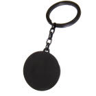 Round key ring made of stainless steel, black coated, with your desired engraving