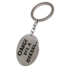 Oval key ring made of stainless steel with your desired engraving