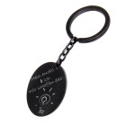 Oval key ring made of stainless steel, black coated, l with your desired engraving
