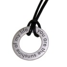 Round silver pendant 30mm with individual engraving