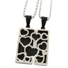 Partner pendant made of stainless steel in two parts with your individual engraving HEARTS UP FRONT