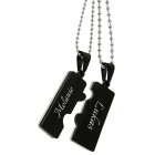 Partner pendant made of stainless steel in two parts with your individual engraving HEARTS UP FRONT