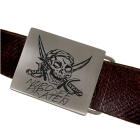 Belt buckle, rectangular, made of matted stainless steel with individual engraving