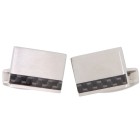 Cufflinks made of satin stainless steel, rectangular, 20x15mm