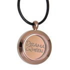 Round medallion pendant BIG made of stainless steel PVD rose gold colored polished with individual engraving