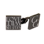 PLAIN cufflinks in stainless steel with engraving, black