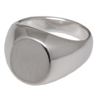Signet ring 925 sterling silver, oval matt surface, engraving surface height 16mm