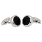 Stainless steel cufflinks, with black center, SOLID
