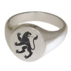 Signet ring with oval engraving surface made of 925 silver with engraving of your choice
